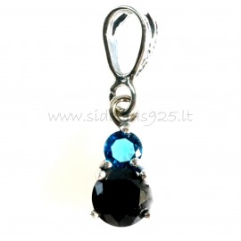 Pendant with blue and black zirconia "Felicite"