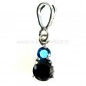 Pendant with blue and black zirconia "Felicite"