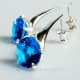 Earrings with Zircon: White, Orange, Blue A731-8