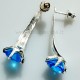 Earrings with Zircon: White, Orange, Blue A731-9