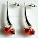 Earrings with Zircon: White, Orange, Blue A731-5