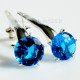Earrings with Zircon: White, Orange, Blue A731-6