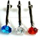 Earrings with Zircon: White, Orange, Blue A731-1