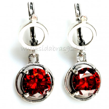 Earrings with bordeaux Zirconia