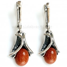 Earrings with Sunstone A486