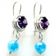 Earrings with purple zirconia and Swarovski-1