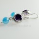 Earrings with purple zirconia and Swarovski-4