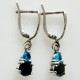 Earrings with blue and black Zirconia "Felicite"-4