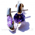 Earrings with purple Zircon "Žėrutis"