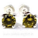 Earrings with green Zirconium A253