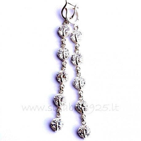 Earrings with White Zirconia D 5