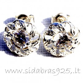 Earrings with Zirconia "Gėlytė B"