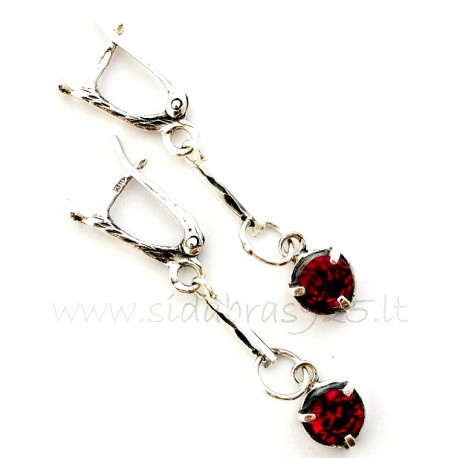 Earrings with red Zircon "RADA"