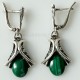 Earrings with Malachite A573-3
