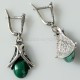Earrings with Malachite A573-4