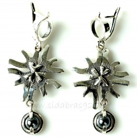 Earrings with Hematite A426