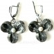 Earrings with Pearls "Three Petals" A527-1