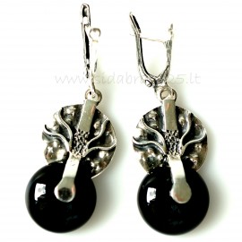 Earrings with Onyx stone A263