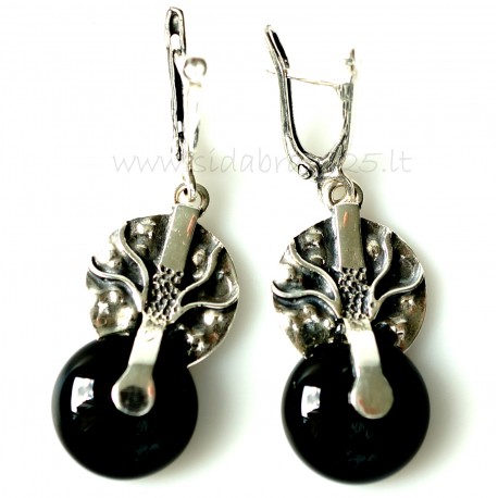 Earrings with Onyx stone A263