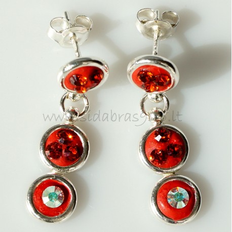 Earrings with Swarovski "Red"