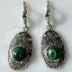 Earrings with Malachite A547-3