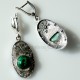 Earrings with Malachite A547-4