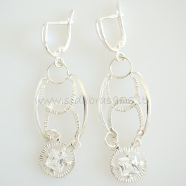 Earrings with square Zircons A411 