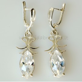 Earrings with Zirconia "Markyzė" A114