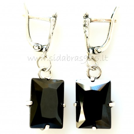 Earrings with black zirconia A480