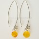 Earrings "Ribbon" withwith Amber-3