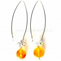 Earrings "Ribbon" withwith Amber