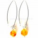 Earrings "Ribbon" withwith Amber-1