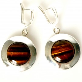 Earrings with Tiger Stone A543