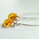 Earrings "Ribbon" withwith Amber-4