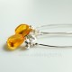 Earrings "Ribbon" withwith Amber-4
