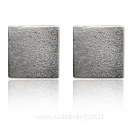 Earrings minimalist "Silver quadrate"