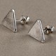 Earrings white or black matt - minimalist collection "Triangle"-6