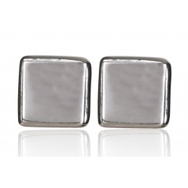 Earrings white or black matt - minimalist collection "Squares"