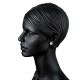 Earrings white or black matt - minimalist collection "Round"-4