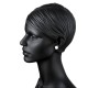 Earrings white or black matt - minimalist collection "Round"-3