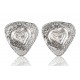 Earrings minimalist "Two hearts" A745-1