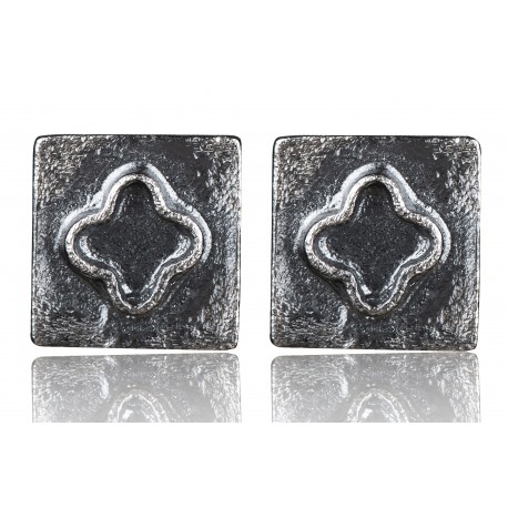 Earrings minimalist "Square square" A746