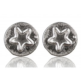 Earrings minimalist "Round star" A747