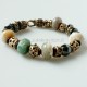 Bronze single-piece bracelet with natural stones Agate and Hematite-2