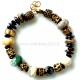 Bronze single-piece bracelet with natural stones Agate and Hematite-1