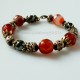 Bronze one-piece bracelet with natural stones Carnelian and Hematite-2