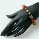 Bronze one-piece bracelet with natural stones Carnelian and Hematite-3