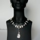 Set - necklace with pearls and crystal-2