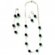 Set earrings, bracelet, necklace with hematite-2