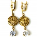 Brass earrings with zirconium ŽA754